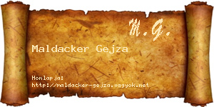 Maldacker Gejza névjegykártya